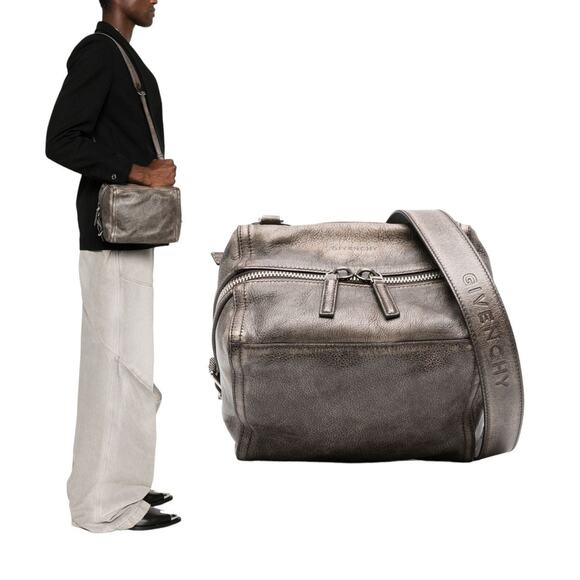 $1,700 Givenchy pandora crinkled leather Crossbody messenger - Picture 1 of 8